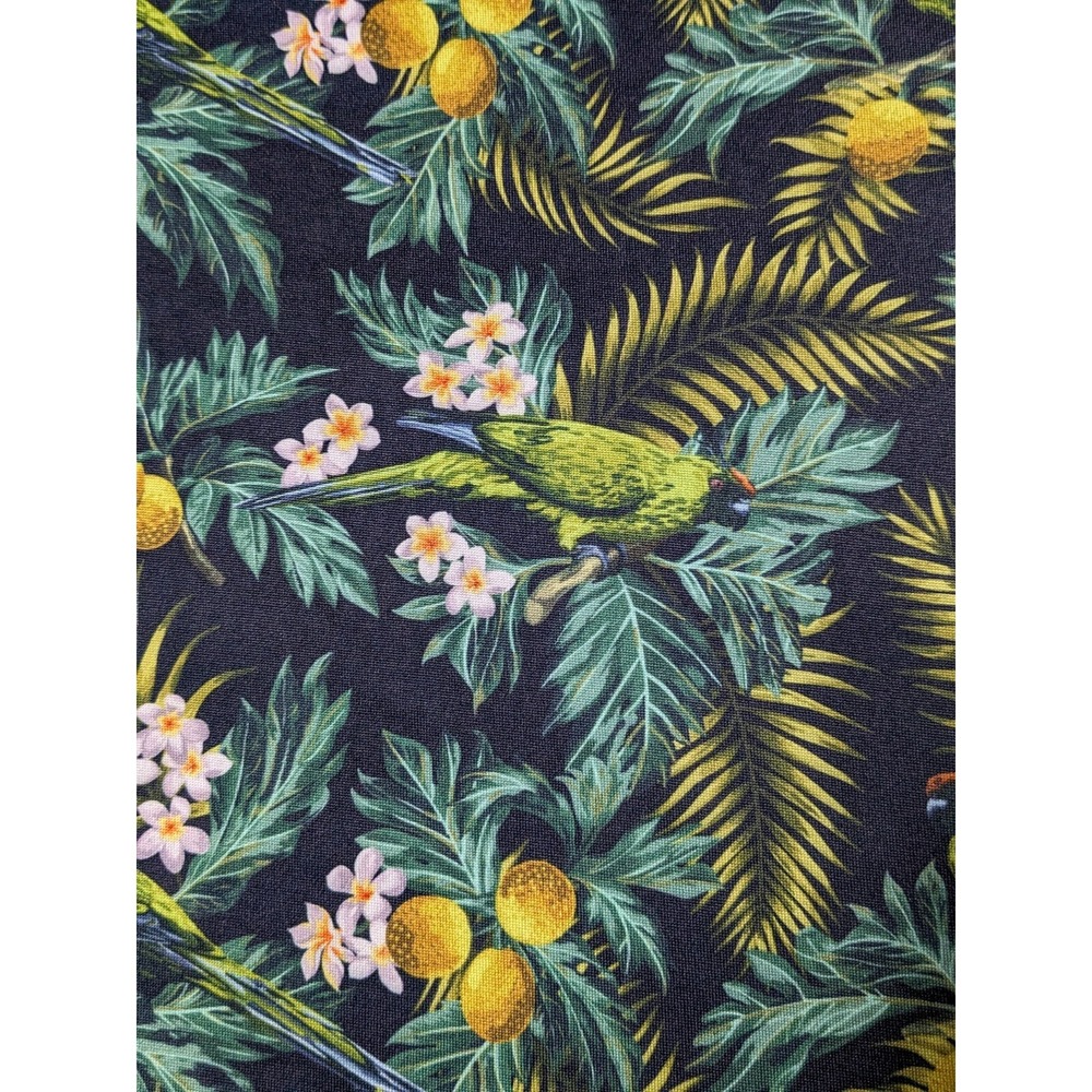 CHASE‎ 54 Men Large Cotton Stretch Green Floral Tropical Lemon Golf Polo - Picture 7 of 15